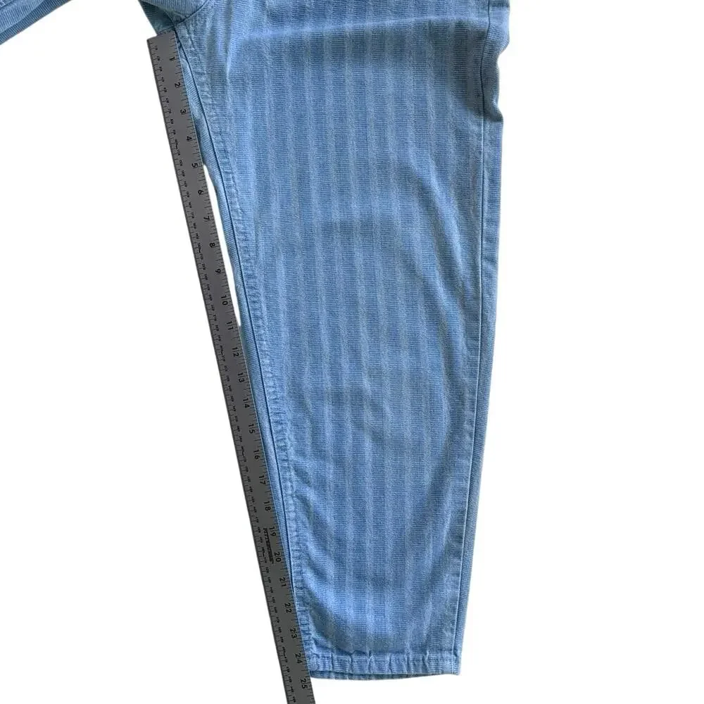 Vintage 80s Lee Riders 300 Series USA Striped Denim High Rise Mom Jeans 11